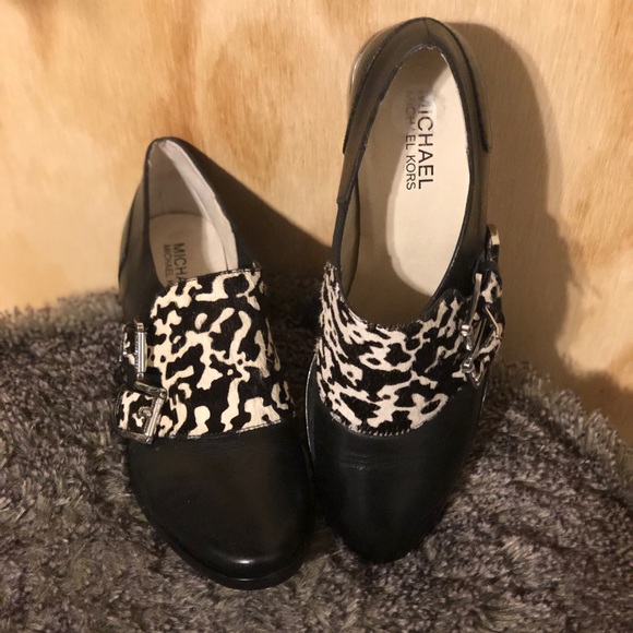 Michael Kors Black Leather Hair Calf Flat Shoe - Picture 7 of 7